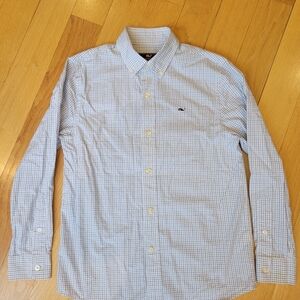 Vineyard Vines Blue and White Checkered Button-Down Shirt